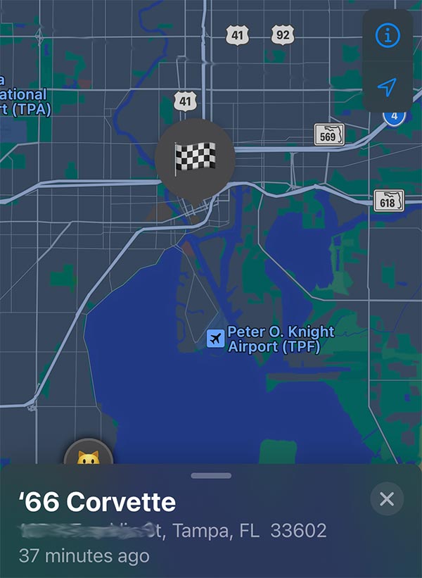 Using Apple AirTag to Keep Track of Your Corvette