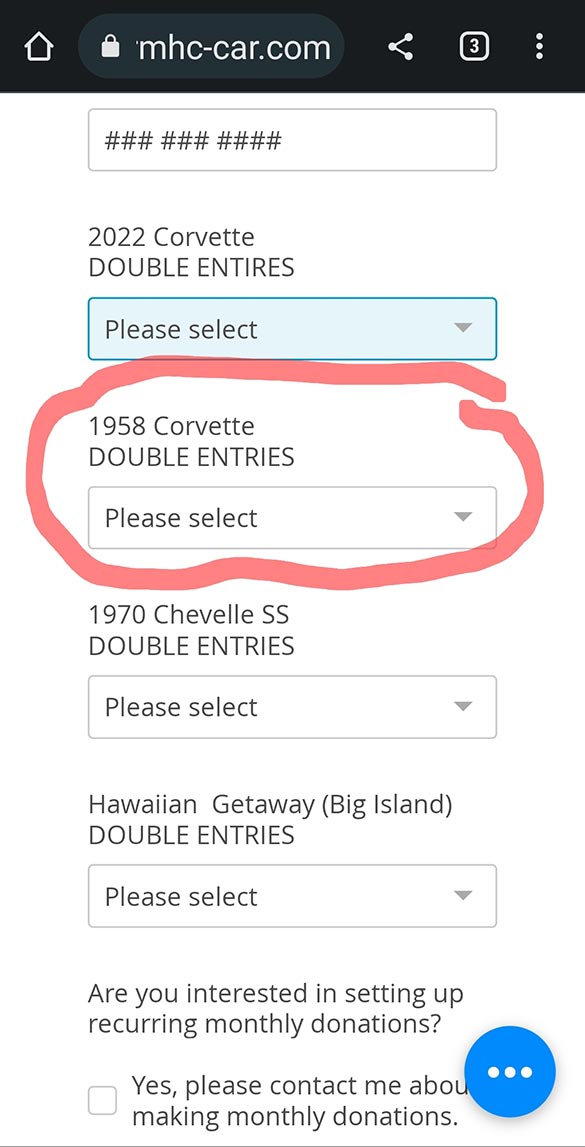 Win a 2022 Corvette or 1958 Corvette from Ronald McDonald House