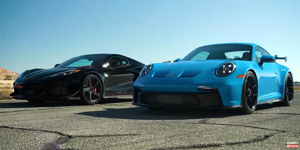 [VIDEO] The C8 Corvette Z06 Finally Meets the 911 GT3 in This Three Way Drag Race