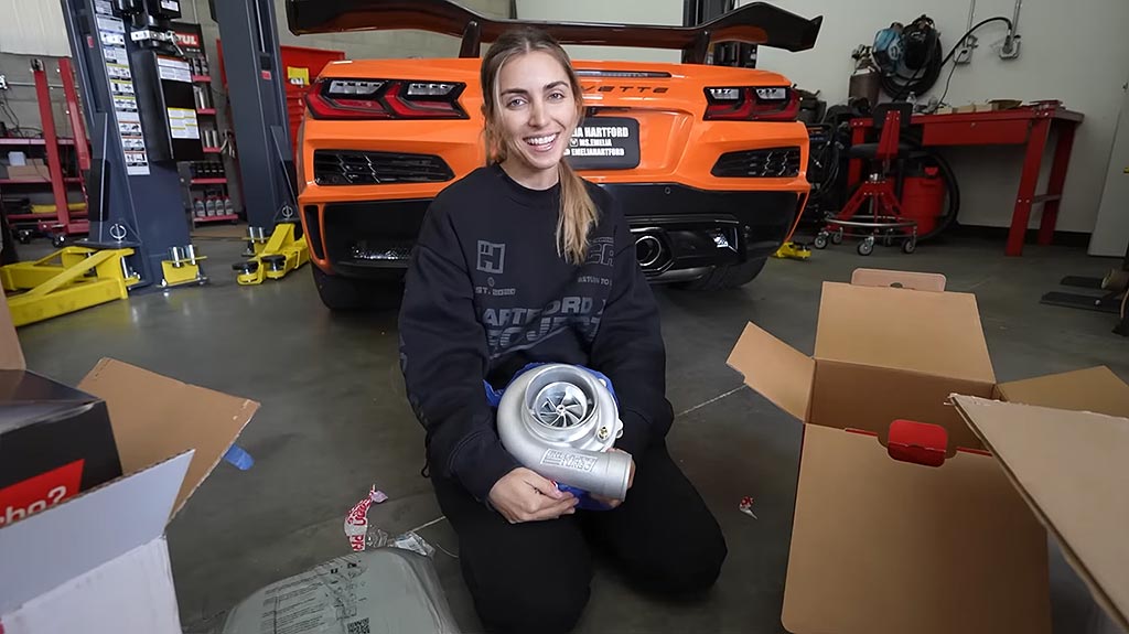 [VIDEO] That Didn't Take Long! Emelia Adds Twin Turbos to her 2023 Corvette Z06