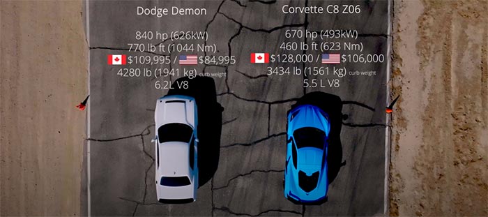 [VIDEO]    Throttle House Drag and Roll Races 840 hp Dodge Demon vs 2023 Corvette Z06