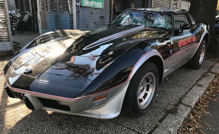 Corvettes for Sale: Tree-Damaged 1978 Corvette Pace Car Offered for $11,950