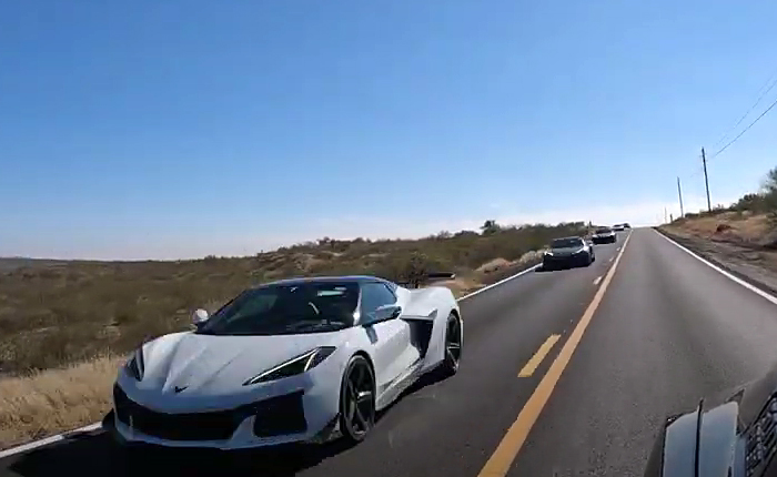 [SPIED] Huge Caravan of 2023 Corvette Z06 Prototypes Driving US 89 in Arizona
