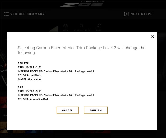The 2023 Corvette Z06's Level 2 Carbon Fiber Interior Trim Will Require the 3LZ Trim Package