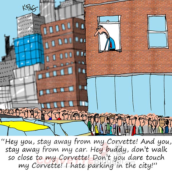 Saturday Morning Corvette Comic: Corvette Parking in the City
