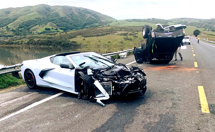 [ACCIDENT] C8 Corvette Knocks Over a Truck While Attempting to Pass Slower Traffic in California