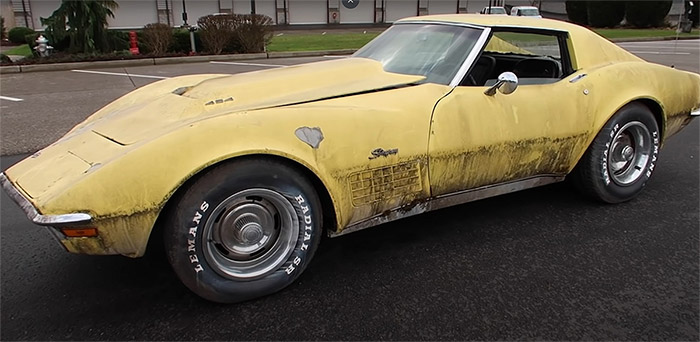 [VIDEO] 1970 Corvette Receives First Wash After Being Stored Outside for the Last 16 Years