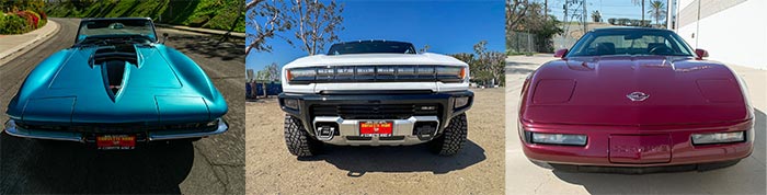 Two Corvettes and a Hummer EV at Bring a Trailer