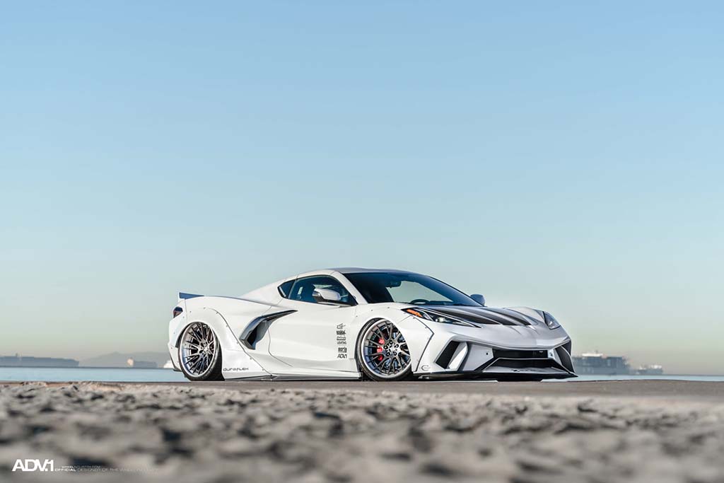 Duraflex Widebody Kit and ADV.1 Wheels Showcased on this Bagged C8 Corvette