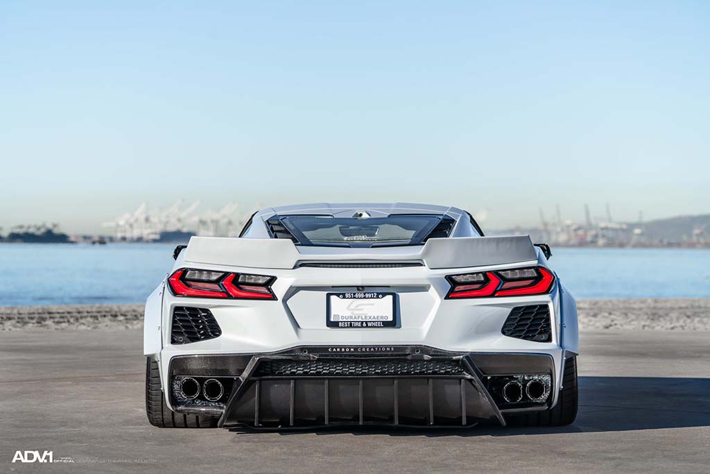 Duraflex Widebody Kit and ADV.1 Wheels Showcased on this Bagged C8 Corvette