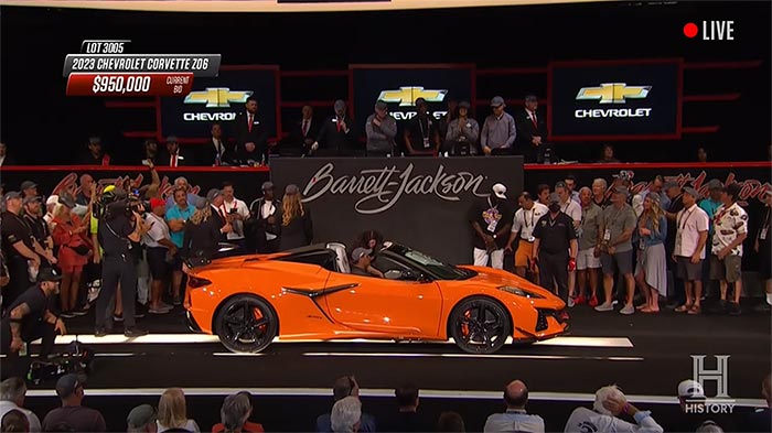 Rick Hendrick Buys the First Retail 2023 Corvette Z06 for $1 Million at Barrett-Jackson Palm Beach