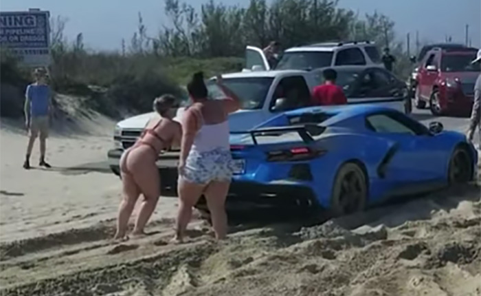 [VIDEO] C8 Corvette Gets Stuck on the Beach in Galveston