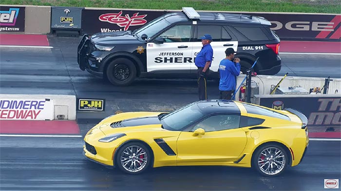 [VIDEO] County Sheriff Races a C7 Corvette Z06 at the Local Drag Strip