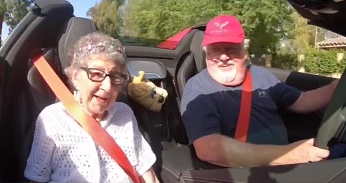 [VIDEO] Audrey's 100th Birthday Wish Fulfilled As She Goes For a Spin in a Red C8 Corvette