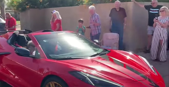 [VIDEO] Audrey's 100th Birthday Wish Fulfilled As She Takes a Spin in a Red C8 Corvette