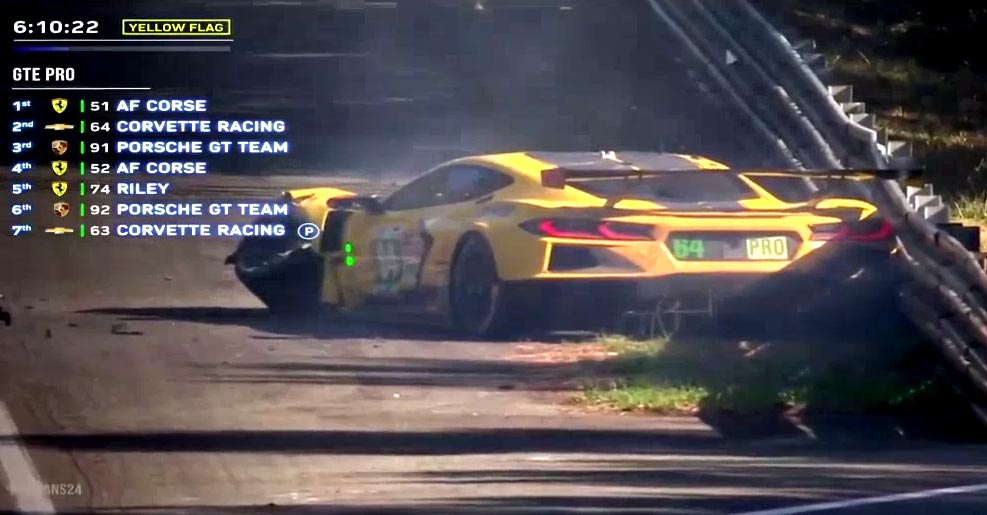 [VIDEO] No. 64 Corvette C8.R Battling for First When Disaster Strikes, Knocked Out of Race