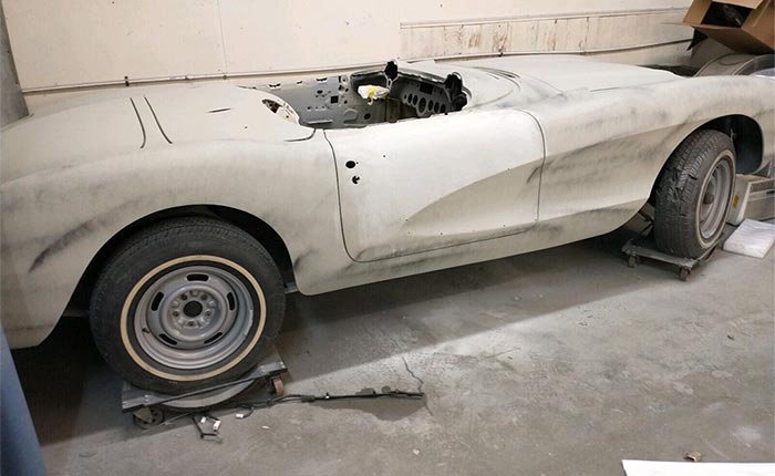 Corvettes for Sale: 1956 Corvette Roadster Project with Correct 265ci Engine on eBay