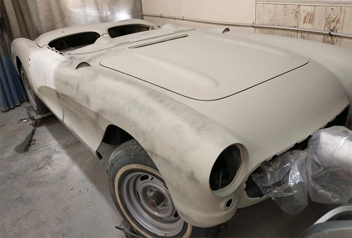 Corvettes for Sale: 1956 Corvette Roadster Project with Correct 283ci Engine on eBay