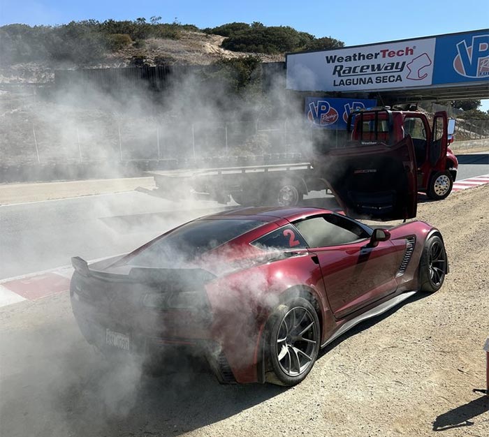 This C7 Z06 is Total Loss After Catching Fire During a Track Event