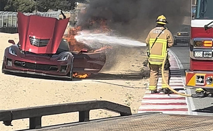 This C7 Z06 is Total Loss After Catching Fire During a Track Event