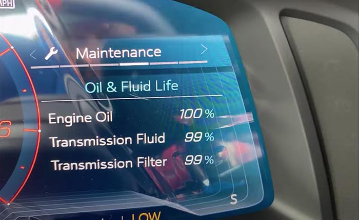 Chevrolet Adds DCT Transmission Filter Life to Maintenance Tab on 2023 Corvette