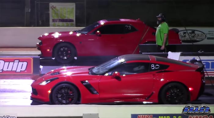 [VIDEO] C7 Z06 Battles a Dodge Challenger SRT Hellcat for Quarter Mile Supremacy