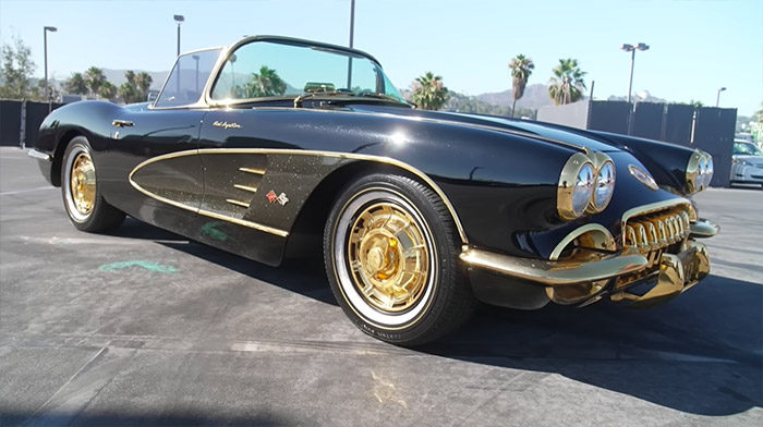 [VIDEO] Black, Gold-Plated 1947/59 Corvette with a 'Gangsta' Past Taken for a Spin