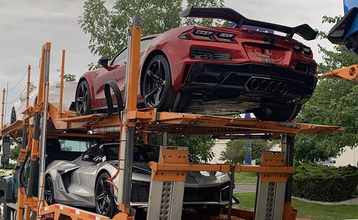 [SPIED] A load of Corvette Z06s on a Transporter in Ohio