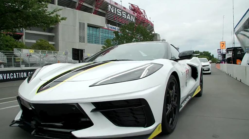 [VIDEO] IndyCar's Felix Rosenqvist Drives the Corvette Stingray Pace Car Around the Nashville Street Course