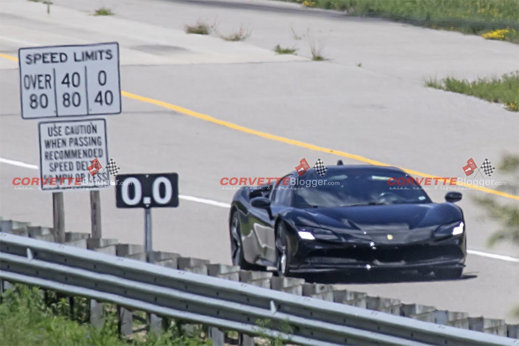 [SPIED] GM Testing the Ferrari SF90 Stradale Performance Hybrid at Milford with Eyes Towards the E-Ray and Zora