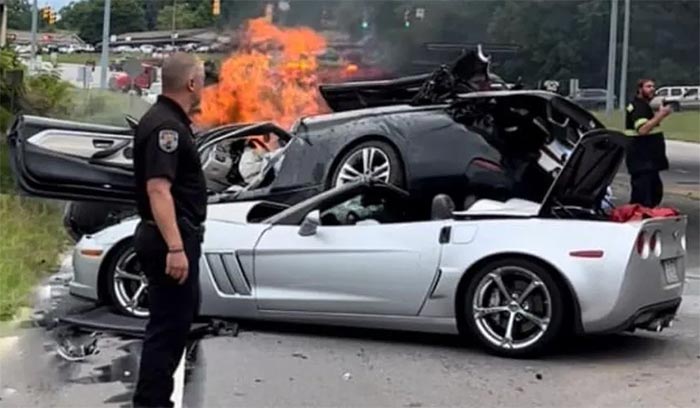 [ACCIDENT] C6 Corvette Driver Escapes Bizarre 'One-in-a-Million' Crash with a BMW