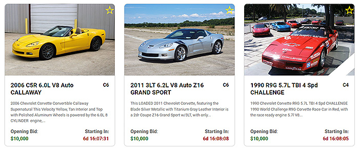 Live Corvette Auctions Now at 427Stingray!