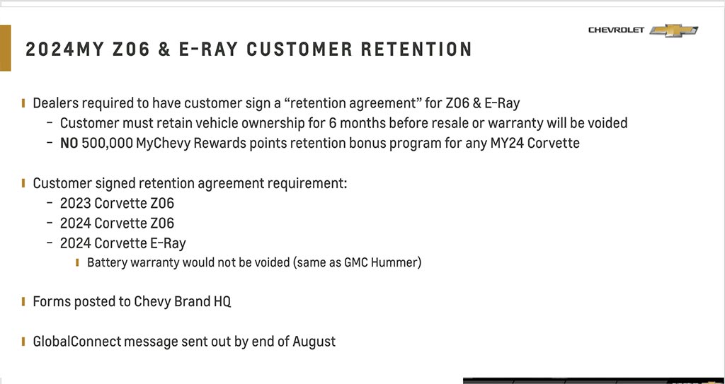 August 2023 Constraints for the 2024 Corvette Stingray and Z06