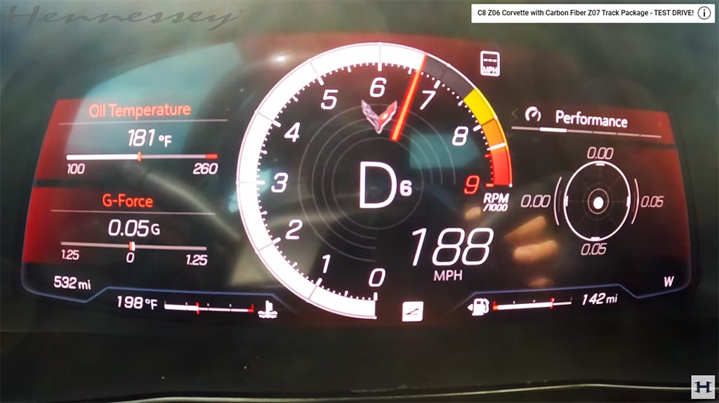 [VIDEO] Listen to Hennessey's 0-188 MPH Run in a 2023 Corvette Z06