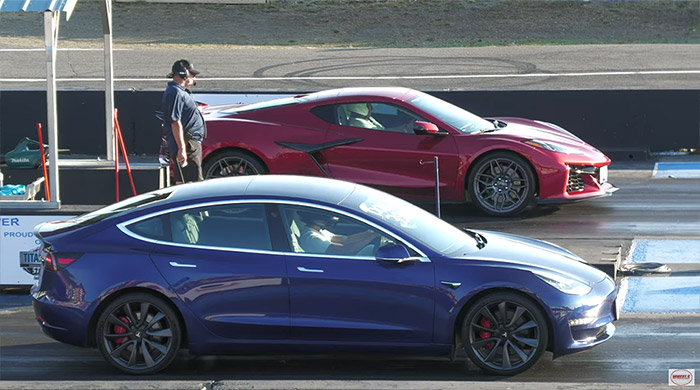 [VIDEO] 2023 Corvette Z06 Brings the Heat Against Tesla Model 3 at the Drag Strip