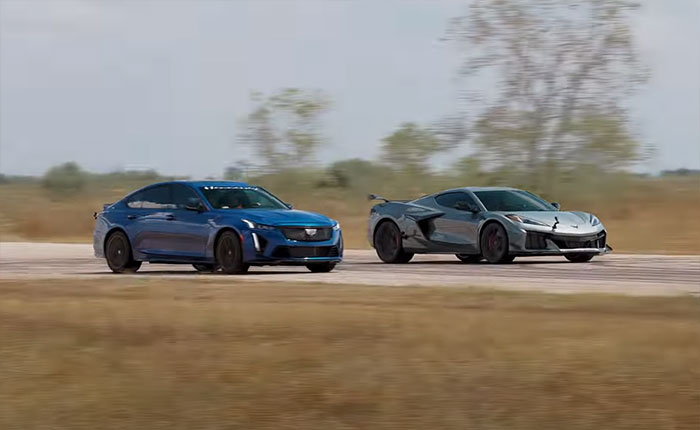 [VIDEO] 1,000 HP Hennessey Cadillac CT5-V Blackwing vs C8 Corvette Z06 
