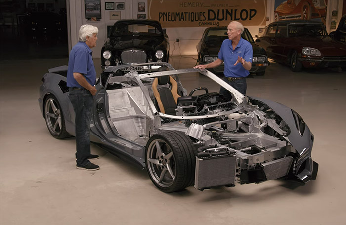 [VIDEO] The 2024 Corvette E-Ray Stops by Jay Leno's Garage with Tadge Juechter