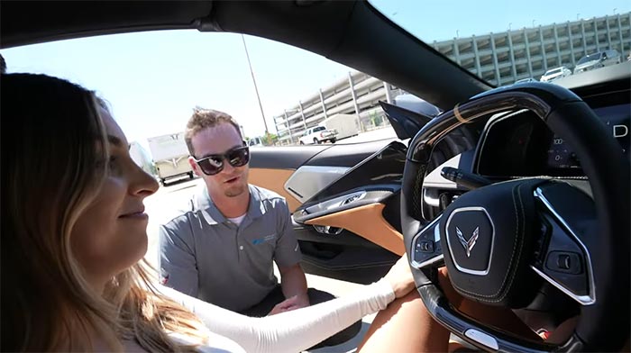 Emelia Tests the 2024 Corvette E-Ray as GM's Cody Bulkley Coaches Her on the Cyclone Spin