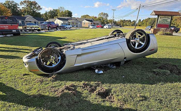 [ACCIDENT] C6 Corvette Drivers Flips Ride While Leaving a Car Show