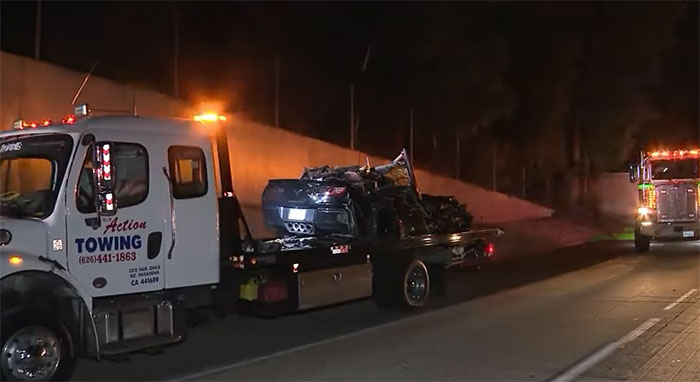 [ACCIDENT] C7 Corvette May Have Caused a Semi Truck to Overturn on a Los Angeles Highway
