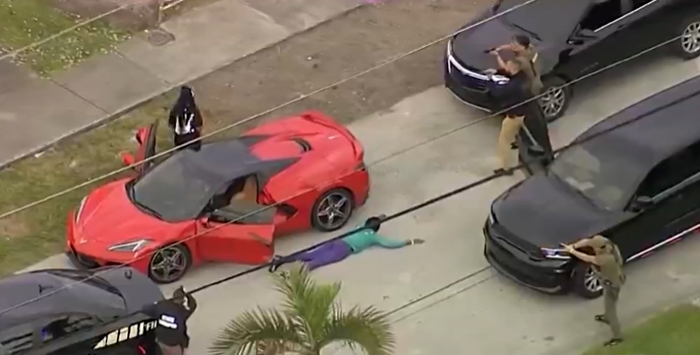 Miami Cops Take Down Two Car Thieves After Chase in a Stolen C8 Corvette