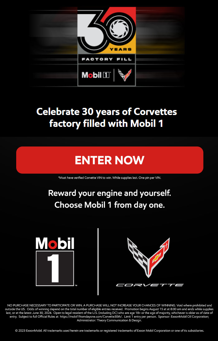 Celebrate 30 Years of Corvettes Factory Filled with Mobil 1™