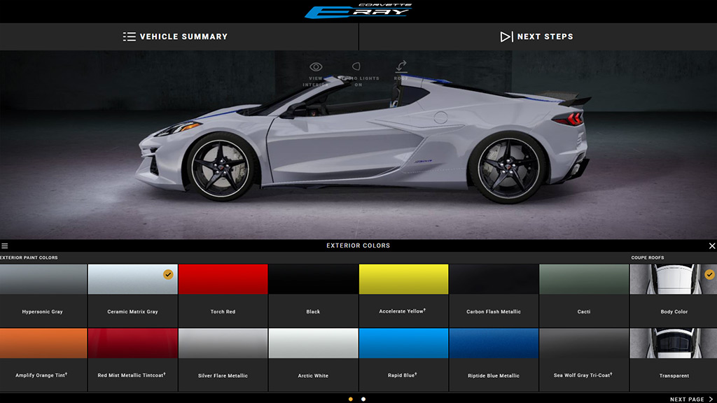 Build Your Dream E-Ray with the 2024 Corvette E-Ray Visualizer