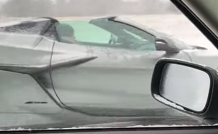 [SPIED] Testing the 2024 Corvette E-Ray with the Top Down During a Blizzard 