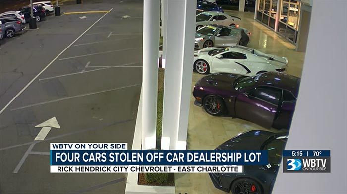 [STOLEN] Thieves Break Into Hendrick's City Chevrolet, Steal Four Vehicles Including a 2020 Corvette