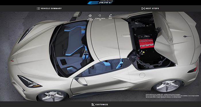 2024 Corvette E-Ray Visualizer Shows Viewable Engine Covers on the HTC Model