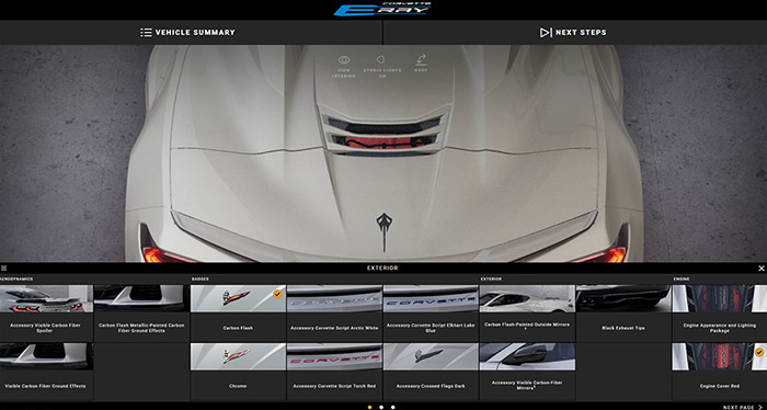 2024 Corvette E-Ray Visualizer Shows Viewable Engine Covers on the HTC