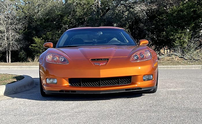 Corvettes for Sale: 3K-Mile 2008 Corvette Z06 in Atomic Orange at BaT