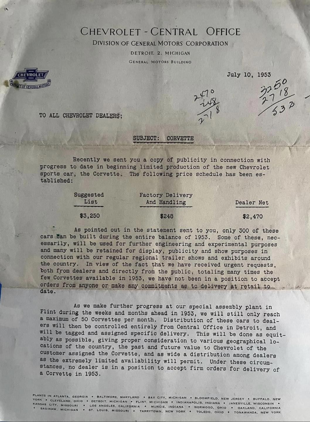 Central Planning Office Letter