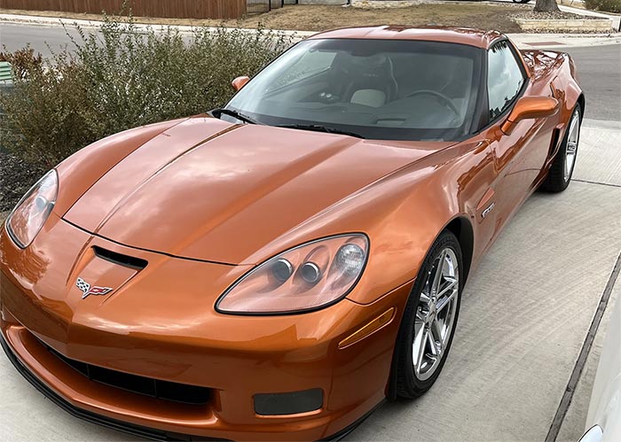 Corvettes for Sale: 3K-Mile 2008 Corvette Z06 in Atomic Orange at BaT